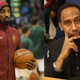 J.R. Smith of the Cleveland Cavaliers at halftime during a game against the Milwaukee Bucks on Oct. 20, 2017, in Milwaukee (Stacy Revere/Getty Images); Stephen A. Smith at Joe K. Butler Sports Complex on Feb. 3, 2017, in Houston (Thaddaeus McAdams/Getty Images)